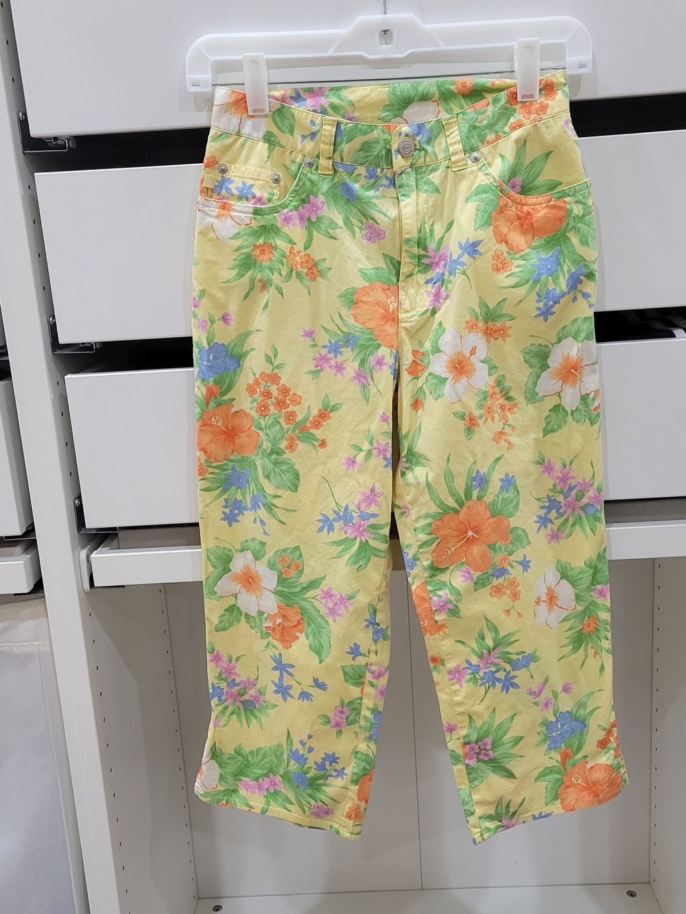 Ralph Lauren Yellow Floral Crop Pants